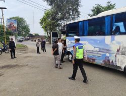 Intensifkan Kendaraan di Jalinsum, Polres Lampung Utara gelar Razia 