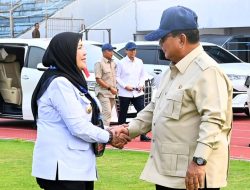 Wali Kota Hj. Eva Dwiana Sambut Kedatangan Presiden Republik Indonesia Prabowo Subianto