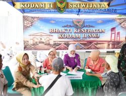 Kodam II/Sriwijaya Gelar Bhakti Kesehatan dan Bagikan Sembako di Benteng Kuto Besak Palembang